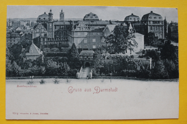 AK Gruss aus Darmstadt / Residenzschloss / 1900 / Ortsansicht - Häuser